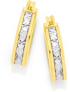 9ct-Two-Tone-Diamond-Cut-Hoops Sale