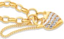 9ct-Two-Tone-19cm-Solid-Diamond-Cut-Wave-Padlock-Bracelet Sale