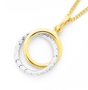 9ct-Two-Tone-Diamond-Cut-Double-Circle-Pendant Sale