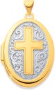 9ct-Two-Tone-Oval-Cross-Locket Sale