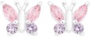 Sterling-Silver-Pink-and-Purple-Cubic-Zirconia-Butterfly-Kids-Studs Sale