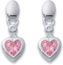 Sterling-Silver-Pink-Cubic-Zirconia-Heart-Kids-Earrings Sale