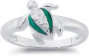 Sterling-Silver-Malachite-Cubic-Zirconia-Turtle-Ring Sale