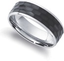 Chisel-Stainless-Steel-Black-Hammered-Gents-Ring Sale