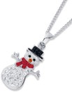 Sterling-Silver-Crystal-Snowman-Pendant Sale