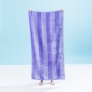 Double-Jacquard-Velour-Beach-Towel-Lilac-Stripe Sale