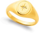 9ct-Diamond-Star-Oval-Signet-Ring Sale