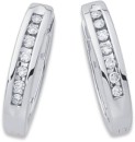 9ct-White-Gold-Diamond-Channel-Set-Huggie-Earrings Sale