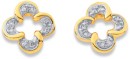 9ct-Diamond-Set-Clover-Earrings Sale