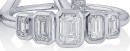 18ct-White-Gold-Diamond-5-Stone-Emerald-Cut-Ring Sale