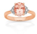 9ct-Rose-Gold-Oval-Morganite-and-Diamond-Ring Sale