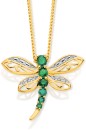 9ct-Emerald-Diamond-Dragonfly-Slider-Pendant Sale