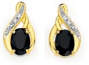 9ct-Black-Sapphire-Diamond-Twist-Studs Sale