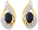 9ct-Black-Sapphire-Diamond-Stud-Earrings Sale