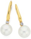 9ct-Freshwater-Pearl-Diamond-Earrings Sale