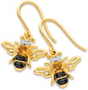 Eliza-9ct-Citrine-Onyx-Bee-Earrings-with-Diamond Sale