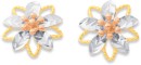 9ct-Tri-Tone-Filigree-Flower-Stud-Earrings Sale