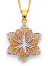 9ct-Tri-Tone-Lotus-Flower-Pendant Sale