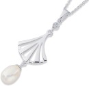 Sterling-Silver-Cubic-Zirconia-Freshwater-Pearl-Art-Deco-Fan-Pendant Sale