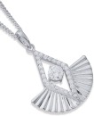 Sterling-Silver-Cubic-Zirconia-Art-Deco-Fan-Pendant Sale