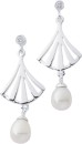 Sterling-Silver-Cubic-Zirconia-with-Freshwater-Pearl-Fan-Drop-Earrings Sale