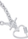 Sterling-Silver-Hollow-Heart-Tbar-With-Cubic-Zirconia-Necklet Sale