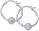 Sterling-Silver-Cubic-Zirconia-Ball-on-Hoops Sale