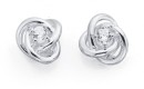 Sterling-Silver-Cubic-Zirconia-Trinity-Knot-Studs Sale