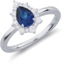 Sterling-Silver-Blue-Cubic-Zirconia-Halo-Ring Sale