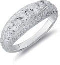 Sterling-Silver-Cubic-Zirconia-Claw-Pave-Dress-Band Sale