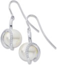 Sterling-Silver-Pearl-with-Cubic-Zirconia-Twist-Drop-Earrings Sale