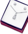 Sterling-Silver-Cubic-Zirconia-Pendant-Earrings-Set Sale