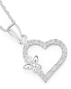 Sterling-Silver-Flutter-Cubic-Zirconia-Open-Heart-With-Butterfly-Pendant Sale