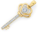 9ct-Diamond-Heart-Key-Pendant Sale