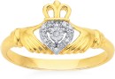 9ct-Diamond-Claddagh-Ring Sale