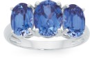 9ct-White-Gold-Created-Ceylon-Sapphire-Trilogy-Ring Sale