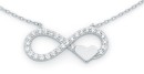 Sterling-Silver-Cubic-Zirconia-Infinity-with-Heart-Necklet Sale