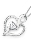 Sterling-Silver-Cubic-Zirconia-Twist-Heart-Pendant Sale