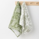 Gracious-Living-Slub-Floral-Tea-Towels-2-Pack-in-Olive Sale