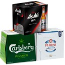 Asahi-Super-Dry-Carlsberg-Pilsner-or-Peroni-Nastro-Azzurro-12-x-330ml-Bottles Sale