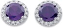 Sterling-Silver-Violet-Cubic-Zirconia-Cluster-Earrings Sale