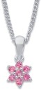 Sterling-Silver-Pink-Cubic-Zirconia-Flower-Pendant Sale