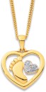 9ct-Diamond-Heart-Baby-Foot-in-Heart-Pendant Sale