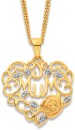 9ct-Diamond-Mum-Filigree-Flower-Heart-Pendant Sale