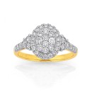 9ct-Diamond-Oval-Cluster-Ring Sale