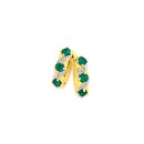 9ct-Synthetic-Emerald-and-Diamond-Earrings Sale