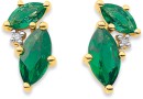 9ct-Created-Emerald-Diamond-Studs Sale