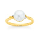 9ct-Cultured-Freshwater-Pearl-Diamond-Ring Sale