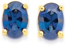 9ct-Created-Sapphire-Oval-Stud-Earrings Sale