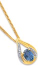 9ct-Created-Sapphire-Diamond-Open-Teardrop-Slider-Pendant Sale